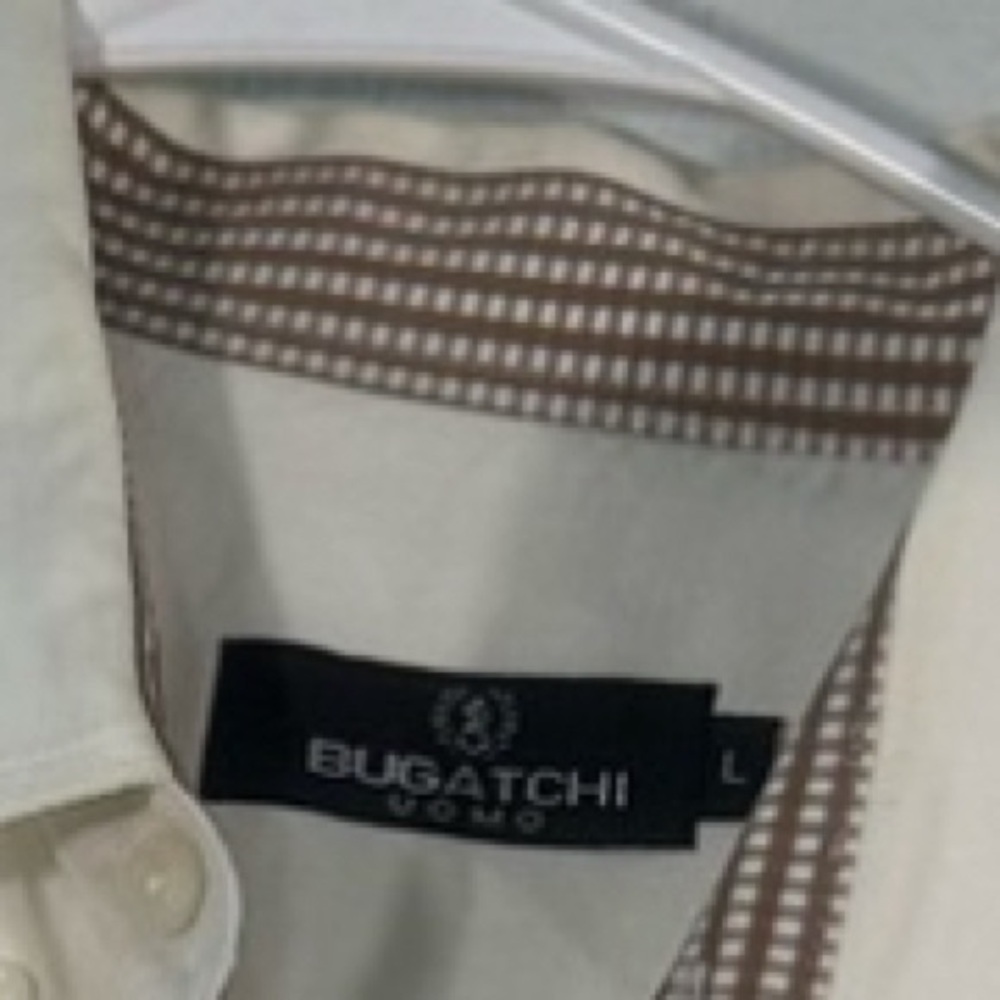 Bugatchi Men’s White Shirt Size Large EUC - Picture 8 of 8